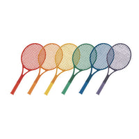 Plastic Tennis Racket Set, Six 21" Rackets, Assorted Colors