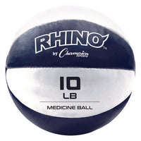Rhino Leather Medicine Ball, 10 Lb, Blue/white