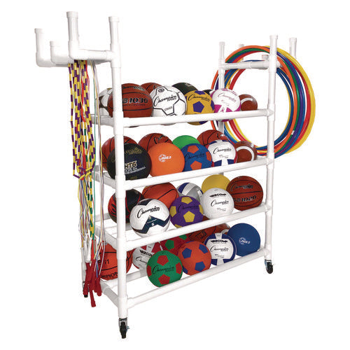 Equipment Cart, Plastic, 176 Lb Capacity, 19 X 61 X 62, White