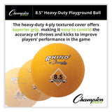 Heavy Duty Playground Ball, 8.5" Diameter, Yellow