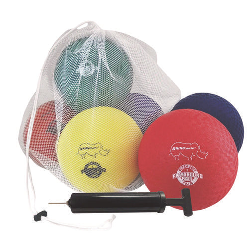 Rhino Soft Playground Ball Set, 7" Diameter, Assorted Colors, 6/set