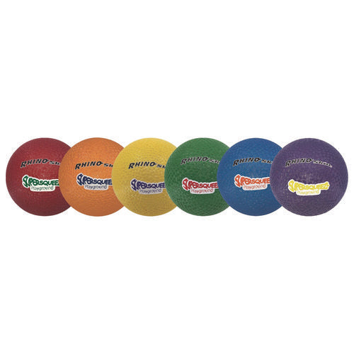 Rhino Skin Super Squeeze Playground Ball Set, 7.5" Diameter, Assorted Colors, 6/set