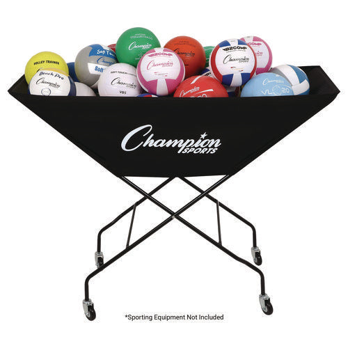 Pro Collapsible Volleyball Cart, 23" X 55" X 41", Black