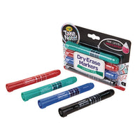 Take Note Dry Erase Markers, Chisel Tip, Assorted Colors, 4/set