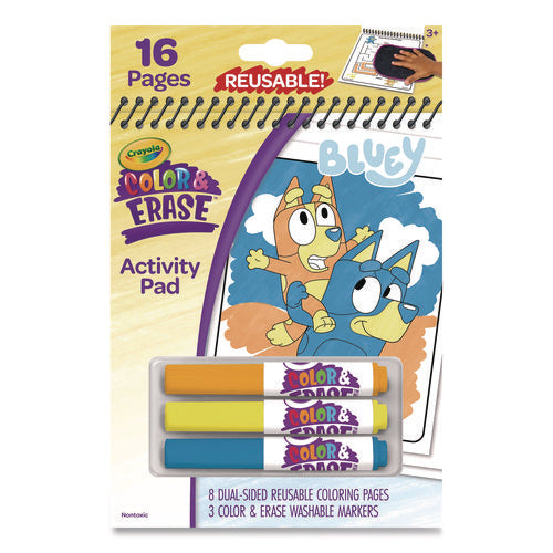 Bluey Color And Erase Reusable Activity Pad, (16) Coloring Pages, (3) Bluey Collection Markers