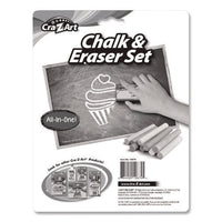 Chalk And Eraser Set, (12) White/(12) Assorted