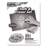 Chalk And Eraser Set, (12) White/(12) Assorted