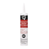 Commercial Kitchen Silicone Sealant, 9.8 Oz Tube, White