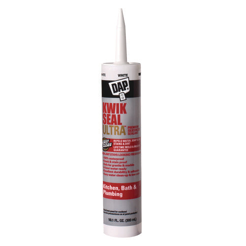 Kwik Seal Ultra Premium Siliconized Sealant, 10.1 Oz Tube, Gloss White