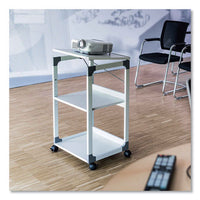 3-tier Multimedia Trolley For Projectors, Metal, 3 Shelves, 20 X 17 X 34.75, Gray