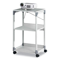 3-tier Multimedia Trolley For Projectors, Metal, 3 Shelves, 20 X 17 X 34.75, Gray