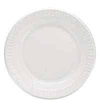 Quiet Classic Laminated Foam Dinnerware, Plate, 10" Dia, White, 500/carton