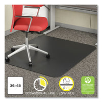 Economat Carpet Chair Mat, Rectangular, 36 X 48, Black, Ships In 4-6 Business Days