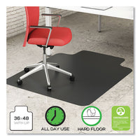 Economat Hard Floor Chair Mat, Lipped, 36 X 48, Black, Ships In 4-6 Business Days
