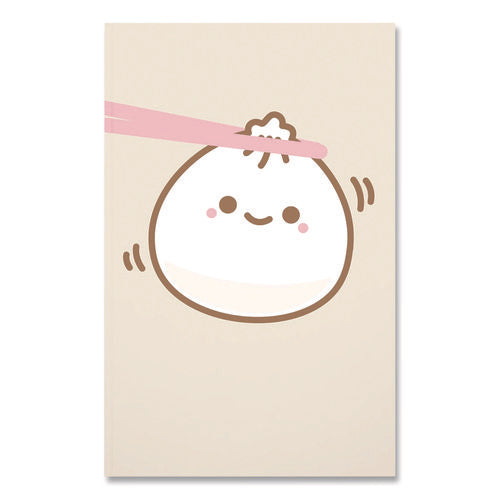 Smoko Lil B Dumpling Layflat Notebook, 1 Subject, Medium/college Rule, Tan/white/pink Cover, (72) 8 X 5 Sheets