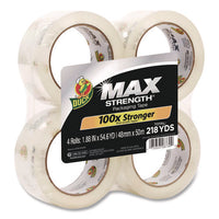 Max Packing Tape, 3" Core, 1.88" X 54.6 Yds, Crystal Clear, 4 Rolls/pack