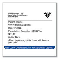 Veterinary Prescription Labels For Labelwriter Label Printers, 2.75 X 2.12, Black/white, 400 Labels/roll, 6 Rolls/pack