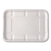 Meat And Produce Food Trays, 8.5 X 6.2 X 0.5, White, Sugarcane Fiber, 400/carton