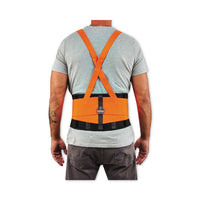 Proflex 100hv Economy Hi-vis Spandex Back Support Brace, X-small, 20" To 25" Waist, Black/orange, Ships In 1-3 Business Days