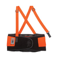 Proflex 100hv Economy Hi-vis Spandex Back Support Brace, Medium, 30" To 34" Waist, Black/orange, Ships In 1-3 Business Days