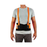 Proflex 100hv Economy Hi-vis Spandex Back Support Brace, 3x-large, 46" To 52" Waist, Black/orange, Ships In 1-3 Business Days