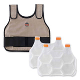 Chill-its 6230 Standard Phase Change Cooling Vest With Packs, Cotton, Large/x-large, Khaki, Ships In 1-3 Business Days