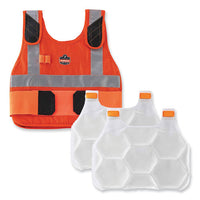 Chill-its 6215 Premium Fr Phase Change Cooling Vest W/packs, Modacrylic Cotton, Small/med, Orange, Ships In 1-3 Business Days