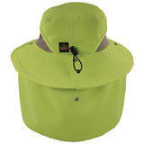 Chill-its 8934 Ranger Hat With Neck Shade, Microfiber/polyester, Large/x-large, Lime, Ships In 1-3 Business Days