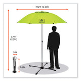 Shax 6199 Lightweight Work Umbrella Stand Kit, 7.5 Ft Dia X 92" Tall, Polyester/steel, Lime, Ships In 1-3 Business Days