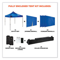 Shax 6053 Enclosed Pop-up Tent Kit, Single Skin, 10 Ft X 10 Ft, Polyester/steel, Blue, Ships In 1-3 Business Days