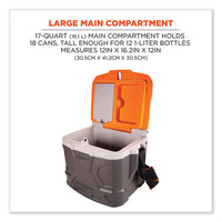 Chill-its 5170 17-quart Industrial Hard Sided Cooler, Orange/gray, 30/pallet, Ships In 1-3 Business Days