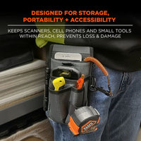Arsenal 5569 Belt Clip Tool Pouch With Device Holster, 4 Compartments, 5 X 2 X 8.5, Polyester, Gray, Ships In 1-3 Bus Days