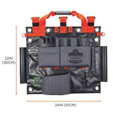 Arsenal 5710 Bucket Truck Tool Board, Tethering Points, 8 Compartments, 24" X 22", Tarpaulin, Gray, Ships In 1-3 Bus Days