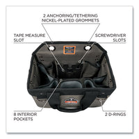 Arsenal 5844 Bucket Truck Tool Bag With Tethering Attachment Points, 8 Compartments, 13 X 7.5 X 7.5, Gray