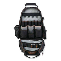 Arsenal 5843 Tool Backpack Dual Compartment, 26 Comp, 8.5x13.5x18, Ballistic Polyester, Black/gray,ships In 1-3 Business Days