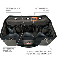 Arsenal 5844 Bucket Truck Tool Bag W/tool Tethering Attachment Points, 18 X 7.5 X 7.5, Polyester, Gray, Ships In 1-3 Bus Days