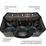 Arsenal 5844 Bucket Truck Tool Bag W/tool Tethering Attachment Points, 18 X 7.5 X 7.5, Polyester, Gray, Ships In 1-3 Bus Days