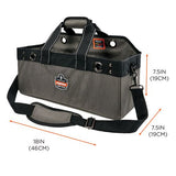 Arsenal 5844 Bucket Truck Tool Bag W/tool Tethering Attachment Points, 18 X 7.5 X 7.5, Polyester, Gray, Ships In 1-3 Bus Days