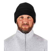 N-ferno 6811z Rib Knit Hat With Zipper For Bump Cap Insert, One Size Fits Most, Black, Ships In 1-3 Business Days