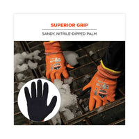 Proflex 7551 Ansi A5 Coated Waterproof Cr Gloves, Orange, Large, Pair, Ships In 1-3 Business Days