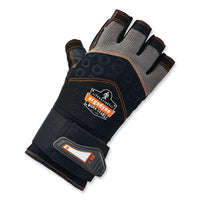 Proflex 910 Half-finger Impact Gloves + Wrist Support, Black, Large, Pair, Ships In 1-3 Business Days