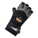Proflex 910 Half-finger Impact Gloves + Wrist Support, Black, Large, Pair, Ships In 1-3 Business Days