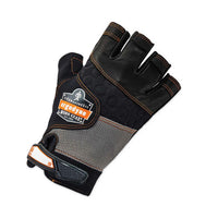 Proflex 901 Half-finger Leather Impact Gloves, Black, Small, Pair, Ships In 1-3 Business Days