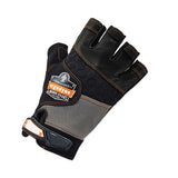 Proflex 901 Half-finger Leather Impact Gloves, Black, Small, Pair, Ships In 1-3 Business Days