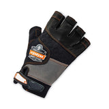 Proflex 901 Half-finger Leather Impact Gloves, Black, X-large, Pair, Ships In 1-3 Business Days