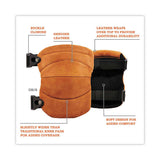 Proflex 230ltr Leather Knee Pads, Wide Soft Cap, Buckle Closure, One Size Fits Most, Brown, Pair, Ships In 1-3 Business Days