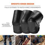 Proflex 360 Hard Shell Hinged Knee Pads W/non-marring Cap, Buckle, One Size Fits Most, Black, Pair, Ships In 1-3 Bus Days