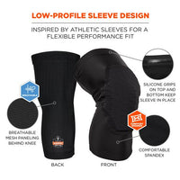 Proflex 525 Lightweight Padded Knee Sleeves, Slip-on, Medium/large, Black, Pair, Ships In 1-3 Business Days