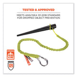 Squids 3100 Lanyard W/aluminum Carabiner + Cinch-loop, 10 Lb Max Work Capacity, 35" To 45", Lime, Ships In 1-3 Business Days