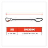 Squids 3105 Tool Lanyard W/aluminum Carabiner+cinch-loop, 15lb Max Work Cap,32" To 48",black,10/pk,ships In 1-3 Business Days